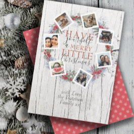 メリー素朴クリスマス写真植物学リース シーズンカード