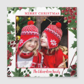 メリー素朴クリスマス写真磁気カード (正面)