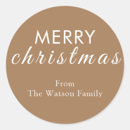 メリー素朴クリスマス台本ラウンドステッカー ラウンドシール