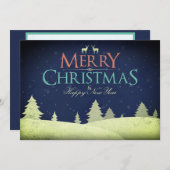 メリー素朴クリスマス家族の写真の休日 シーズンカード (正面/裏面)