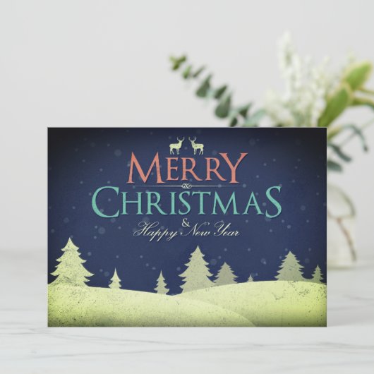 メリー素朴クリスマス家族の写真の休日 シーズンカード (スタンド正面)