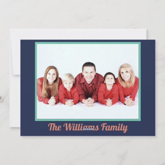 メリー素朴クリスマス家族の写真の休日 シーズンカード (裏面)