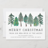 メリー素朴クリスマス家族の写真移動 案内状 (正面)