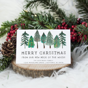 メリー素朴クリスマス家族の写真移動 案内状