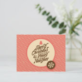 メリー素朴クリスマス新年レトロスノーフレーク シーズンポストカード (スタンド正面)