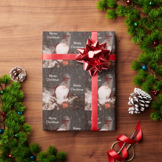 メリー素朴クリスマス格言ヴィンテージツリー ラッピングペーパー (クリスマスギフト)