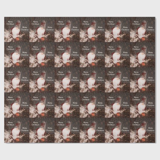 メリー素朴クリスマス格言ヴィンテージツリー ラッピングペーパー (フラット)