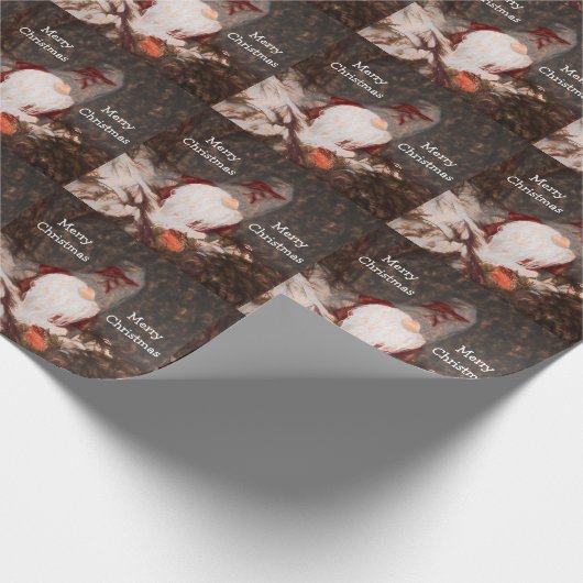 メリー素朴クリスマス格言ヴィンテージツリー ラッピングペーパー (角)