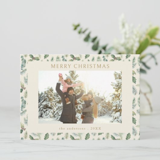 メリー素朴クリスマス植物写真 シーズンカード (スタンド正面)