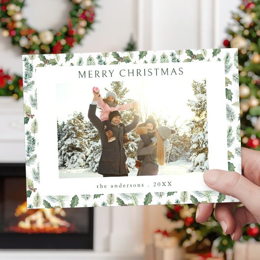 メリー素朴クリスマス植物写真 シーズンカード