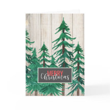 メリー素朴クリスマス水彩松の木