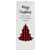 メリー素朴クリスマス水牛チェックカスタム ワインギフトバッグ (正面)