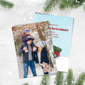 メリー素朴クリスマス赤いトラック1枚の写真 シーズンカード
