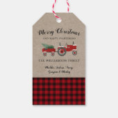 メリー素朴クリスマス赤い格子縞の休日 ギフトタグ (裏面)
