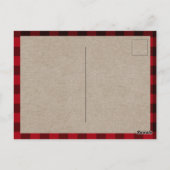 メリー素朴クリスマス赤い格子縞の休日 ポストカード (裏面)