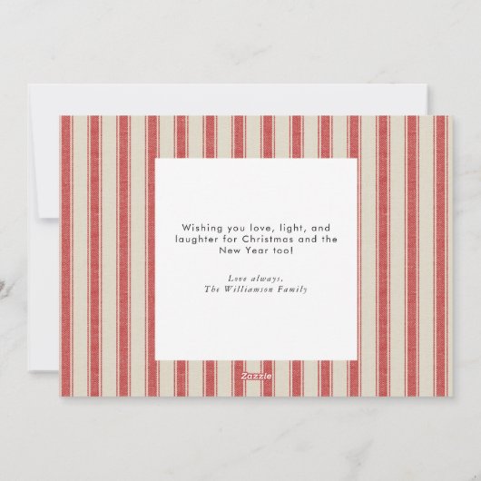 メリー素朴クリスマス農家リネン写真 シーズンカード (裏面)