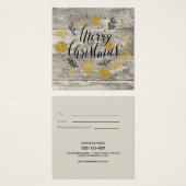 メリー素朴クリスマス金ゴールドギフトカード証明書 (正面&裏面)