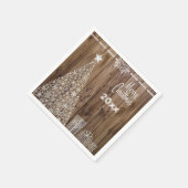 メリー素朴クリスマス雪片パーティー紙 スタンダードカクテルナプキン (角)