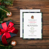 メリー素朴クリスマス1フォトタータンチェックブループレイド カード