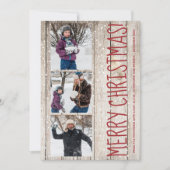 メリー素朴クリスマス3枚の写真は納屋の木をコラージュ シーズンカード (正面)