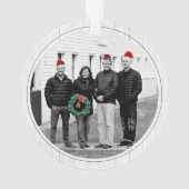 メリー素朴クリスマス・ホリー・バーンファミリー写真 オーナメント (裏面)
