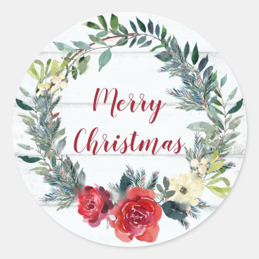 メリー素朴クリスマス ラウンドシール (正面)