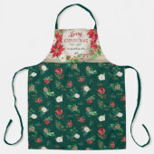 メリー素朴クリスマスBurgundy Poinsettiaフローラ エプロン (正面)