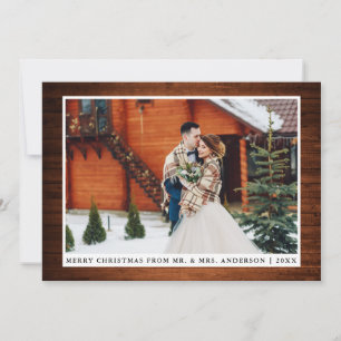 メリー素朴スクリスウ結婚ッドの写真カード シーズンカード