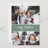 メリー素朴モダンクリスマス3枚の写真 シーズンカード (正面)