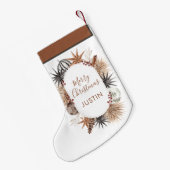 メリー素朴自然クリスマスの名前 スモールクリスマスストッキング (裏面 (吊り時))