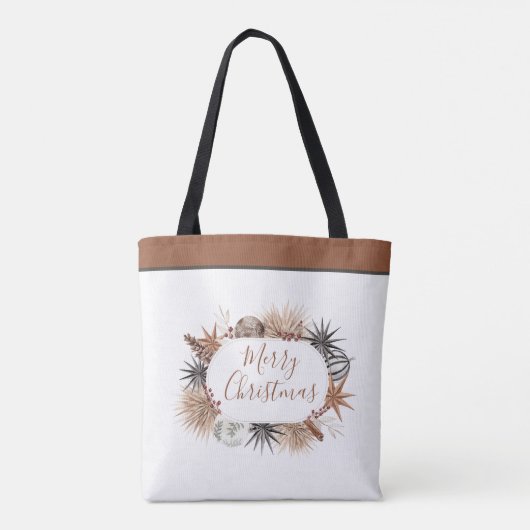 メリー素朴自然クリスマス トートバッグ (裏面)