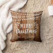 メリー素朴・クリスマス・ウッド・アンド・ライト名 クッション (ブランケット)