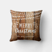 メリー素朴・クリスマス・ウッド・アンド・ライト名 クッション (裏面)