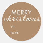 メリー素朴・クリスマス・ギフト名 ラウンドシール (正面)