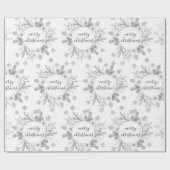 メリー素朴・クリスマス・パインとホリーの枝 ラッピングペーパー (フラット)