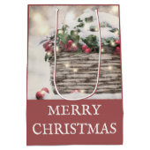 メリー素朴・クリスマス・ホリー・ベリーバスケット ミディアムペーパーバッグ (裏面)
