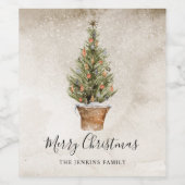 メリー素朴・クリスマス・ワイン・ラベル ワインラベル (シングルラベル)