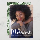 メリー素朴Christmas Green Botanical シーズンカード (正面/裏面)