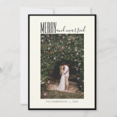 メリー結婚したエレガントミニマルChristmas写真 シーズンカード (正面)