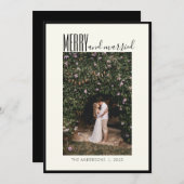 メリー結婚したエレガントミニマルChristmas写真 シーズンカード (正面/裏面)