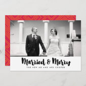 メリー結婚したクリスマスの休日の写真カード シーズンカード (正面/裏面)