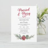 メリー結婚したクリスマスの水の色結婚の 招待状 (スタンド正面)