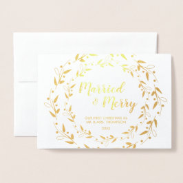 メリー結婚したクリスマスの結婚写真は 箔カード