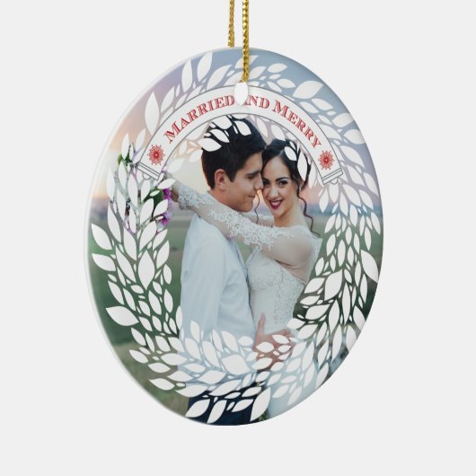 メリー結婚したクリスマスオーナメント セラミックオーナメント (右)