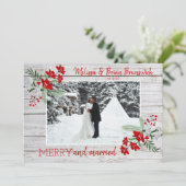 メリー結婚したクリスマス写真ホリデーカード シーズンカード (スタンド正面)