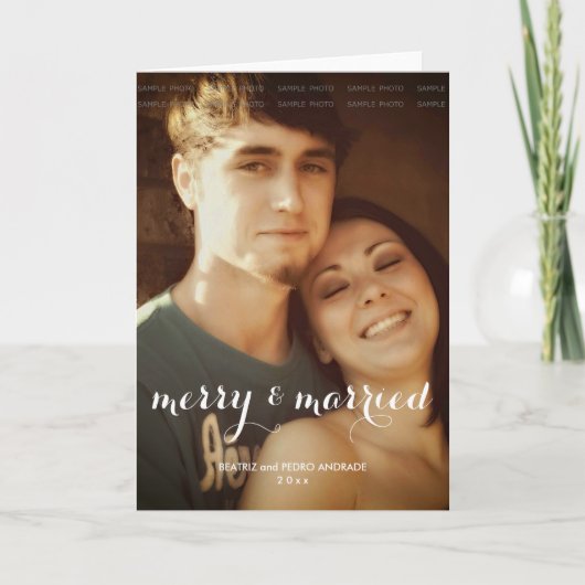 メリー結婚したクリスマス写真 シーズンカード (正面)