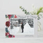 メリー結婚したクリスマス・ホリデー・フローラ・フォト・カード シーズンカード (スタンド正面)