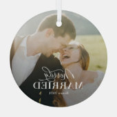メリー結婚したスカスタムフォトクリスマスオーナメント ガラスオーナメント (裏面)