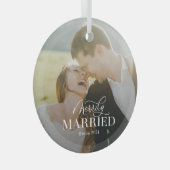 メリー結婚したスカスタムフォトクリスマスオーナメント ガラスオーナメント (正面右)