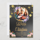 メリー結婚したス・クリスマスの写真カード 招待状 (正面)